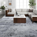 Toneed Abstract Area Rug 9x12 Modern Washable Rug Soft Non Slip Rug Low Pile for Bedroom Living Room Dining Room Grey