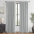 MIULEE 100% Blackout Linen Curtains for Bedroom, Grey Solid Luxury Decor Thermal Insulation Room Darkening Drapes for Living Room Nursery Back Tab Rod Pocket 42 x 84 Inches, 2 Panels