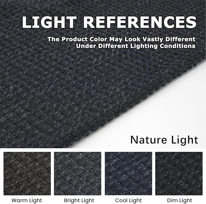 KOZYFLY Extra Long Runners for Hallways 3x14 ft Washable Kitchen Runner Non Slip Rubber Backed Hallway Rug Cotton Entryway Runner Rug Floor Carpet for Indoor Hall, Kitchen, Stair, Black/Dark Grey