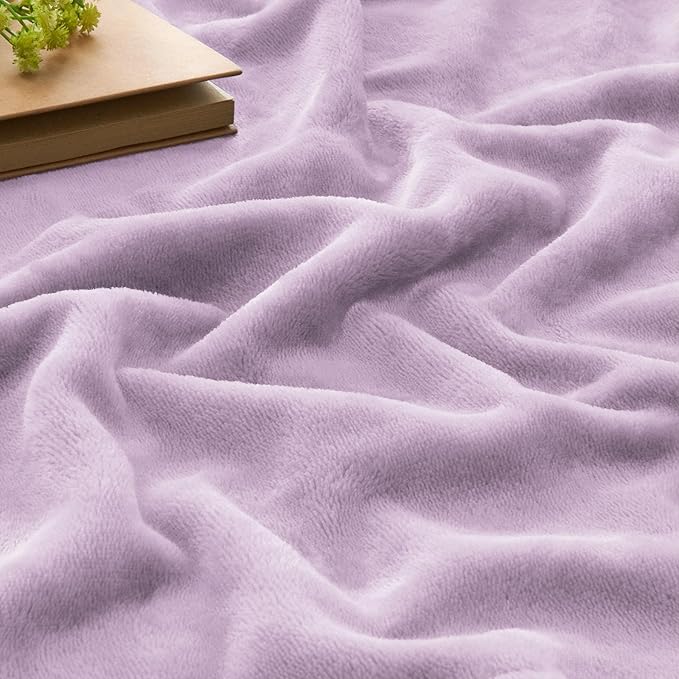 BEDELITE Fleece Blanket Twin Size Lilac Throw Blankets for Couch & Bed, 300GSM Luxury Plush Cozy Fuzzy Blanket 60x80 inches, Super Soft Warm Lightweight Throw Blanket for Travel Camping