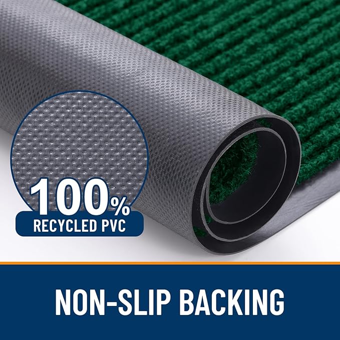 OLANLY Front Door Mat Indoor Outdoor Entrance, 2-Pack 33 x 21 Inch, Waterproof Heavy Duty Doormat, Fade Resistant, Low Profile, Easy Clean Patio Porch Welcome Floor Mats for Entry, Green