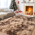 Pionblank Super Fluffy Brown Rug for Bedroom 5x7, Modern Indoor Shag Carpet, Soft Plush Non Slip Rugs for Living Room Kids Room Cloakroom Home Decor, Tie-Dyed Coffee