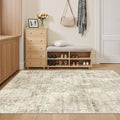 3x5 Rug, Small Area Rug for Kitchen, Entryway, Machine Washable Non-Slip Throw Rug, Vintage Carpet for Nursery Coffee Table Beige/Gray
