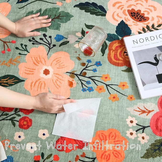 Rugcomf Runners for Hallways Kitchen Runner Rug Non Slip 2'x 10' Long Washable Rugs with Rubber Backing Soft Floral Carpet Runner for Hallways, Kitchen, Laundry, Bedroom, Bathroom(Green)