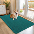 OLANLY Dog Door Mat for Muddy Paws 45x27, Absorbs Moisture and Dirt, Absorbent Non-Slip Washable Doormat, Quick Dry Chenille Mud Mat for Dogs, Entry Indoor Entryway Carpet for Inside Floor, Lake Blue
