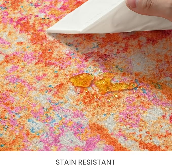 Entrance Rugs Indoor 2x3 Colorful Entry Rug Washable Abstract Rainbow Small Area Rug Non-Slip Low Pile Throw Rugs for Entryway, Kitchen Floor, Front Door Indoor Door Mat, Bathroom, Bedroom Bedside
