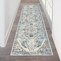 HEBE Hallway Runner Rug 2'x6' Washable Vintage Distressed Area Rugs Non Slip Laundry Rug Runner Boho Floor Carpet Runners for Hallways Entryway Laundry Room Kitchen Bathroom