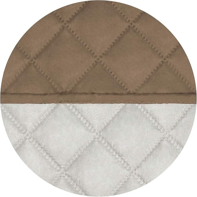 PureFit Reversible Quilted Sofa Cover, Water Resistant Slipcover Furniture Protector, Washable Couch Cover with Non Slip Foam and Elastic Straps for Kids, Dogs, Pets (X Large , Camel/Ivory)