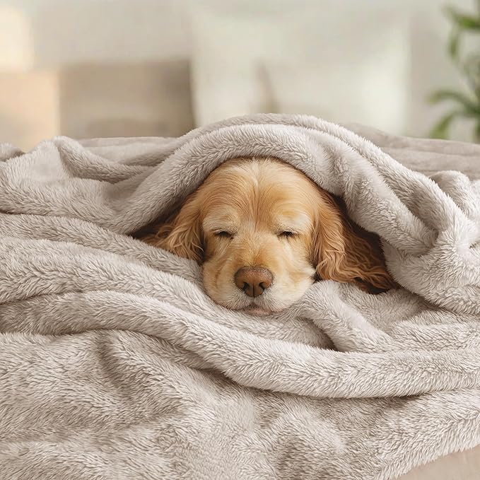 Exclusivo Mezcla Plush Fuzzy Fleece Bed Blanket Twin Size, Super Soft, Fluffy and Warm Blankets for Couch, Bed, All Season (Camel, 90x66 inches)