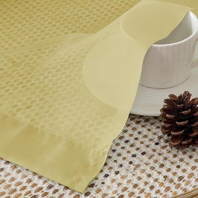 Aiyufeng Yellow Sheer Curtains 54 Inch Length 2 Panels Set, Light Filtering Airy Rod Pocket Yellow Window Curtain Treatment Drapes for Kitchen Bedroom Living, Each 42Wx54L Inches