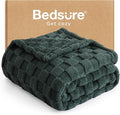 Bedsure GentleSoft Twin Blanket for Bed Dark Green - Super Soft Cozy Spring Blankets for Kids Girls, Cute Fuzzy Fleece Throws for Bedroom Couch, 60x80 Inches