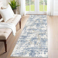 2x7 Runner Rug for Hallway, Washable Modern Abstract Runner Rugs Neutral Soft Non Slip Kids Rug Stain Resistant Indoor Runners for Hallways Entryway Bedroom Kitchen Laundry Room(Blue, 2'x7')