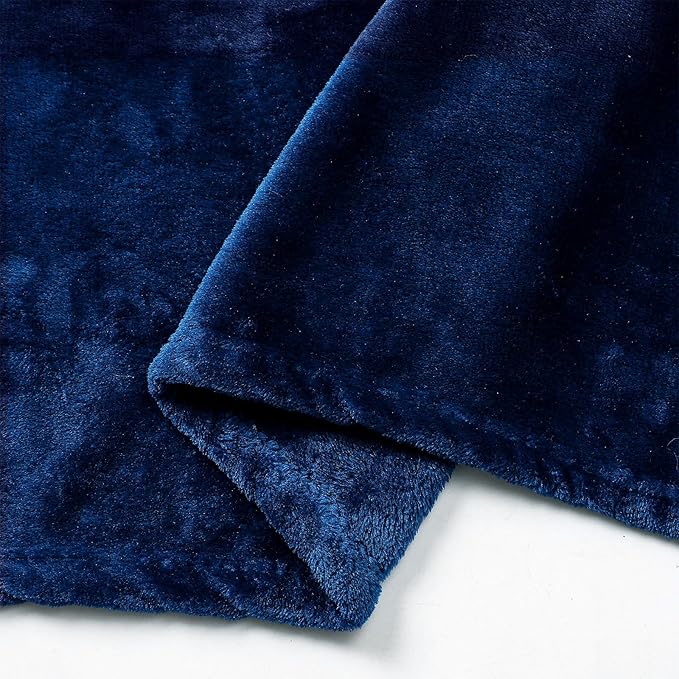 JIAHANNHA Classic Blue Throw Blanket Fleece Blanket Throw Size(50 by 60 Inches),Super Soft Cozy Plush Blanket for Couch Sofa Bed,Lightweight Warm Bed Blankets for Adults,All Season