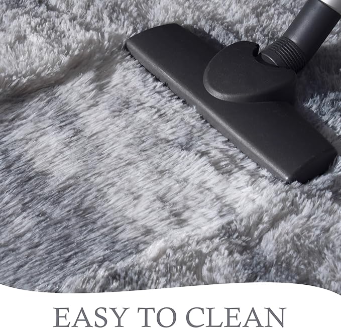 Chicrug Soft Runner Rugs for Bedroom Living Room Plush Fluffy Rug 2x8 Feet, Shag Furry Area Rug Carpet Non Shedding for Nursery Children Kids Girls Room Home Decorative, Grey and White