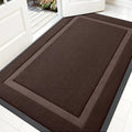 OLANLY Front Door Mat Indoor Outdoor Entrance, Waterproof All-Season, All-Weather Doormat, Sturdy Natural Rubber, Fade Resistant, Low Profile, Easy Clean Patio Porch Entryway Mat, 59x30, Dark Brown