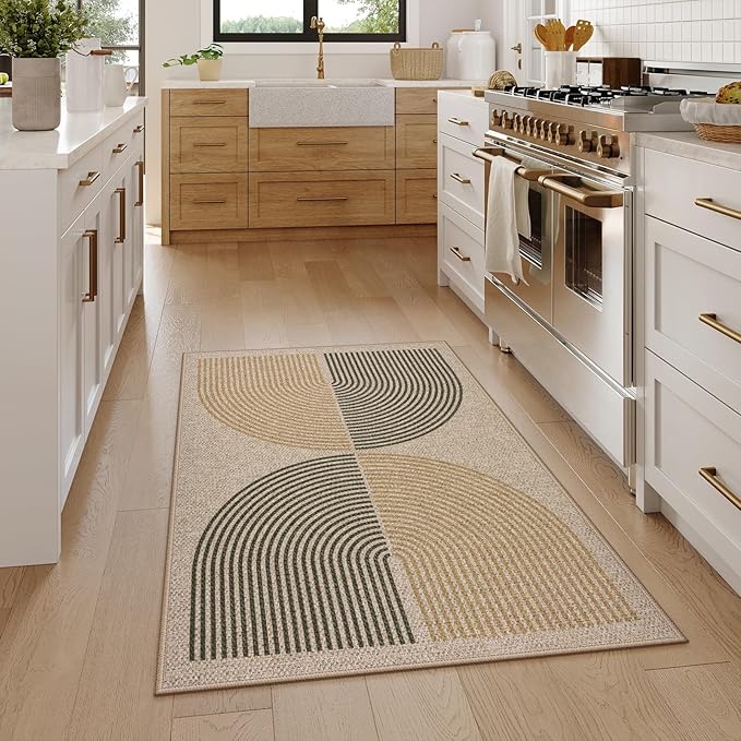 Lahome Enfys Rainbow Front Door Mat, 32"x48" Washable Non Slip Entry Way Rugs Indoor, Farmhouse Neutral Non Slip Non Shedding Lightweight Floor Carpet for Kitchen Bedroom Porch