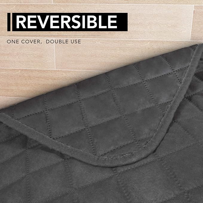 Easy-Going Sectional Couch Covers for Dogs L Shape Sofa Cover Reversible Sofa Slipcover Chaise Lounge Cover Furniture Protector Cover for Pets Dog Cat (42 x 68 inches, Dark Gray/Dark Gray)