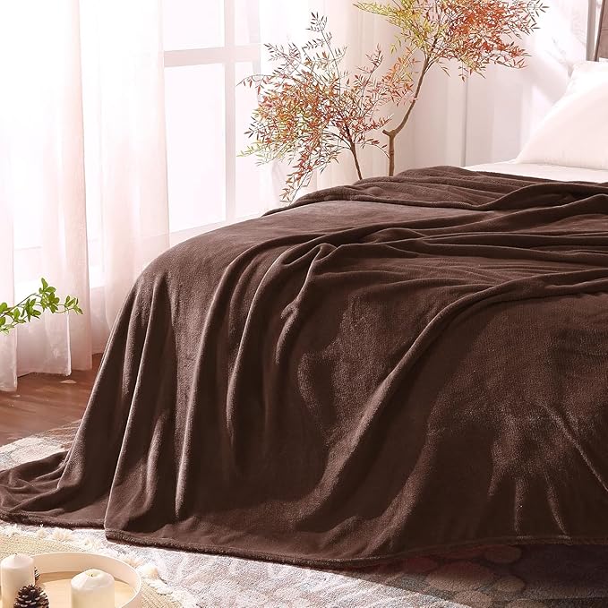 BEDELITE Fleece Blanket Brown Full Blankets for Couch & Bed, Luxury Plush Cozy Fuzzy Blanket 84" x 90", Super Soft Warm Lightweight Throw Blanket for Travel Camping
