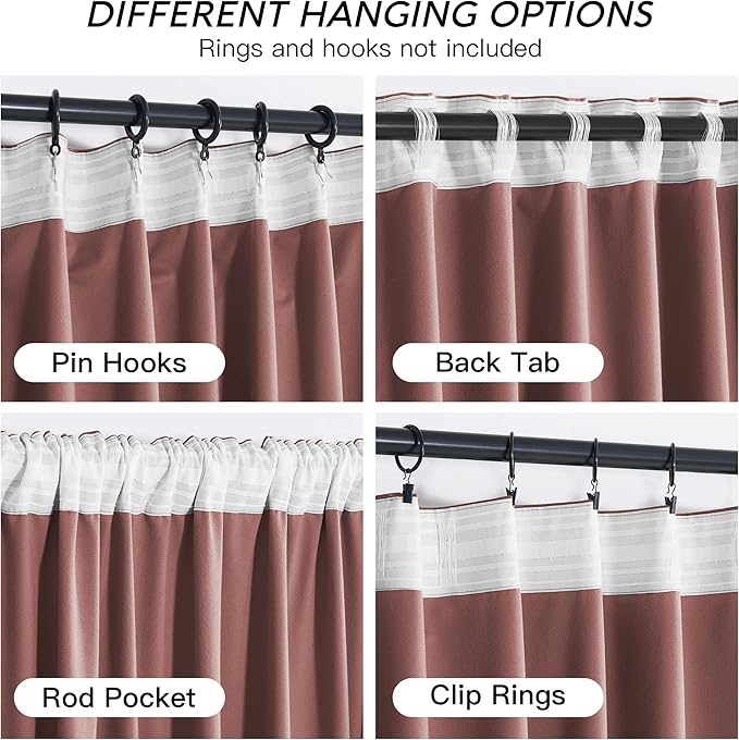 RYB HOME Wild Rose Pink Velvet Curtains 90 inches Long - Super Soft Girl Bedroom Window Decorative Drapes Thermal Insulated Room Darkening Curtains for Guest Room, 2 Panels