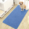OLANLY Dog Door Mat for Muddy Paws 47x24, Absorbs Moisture and Dirt, Absorbent Non-Slip Washable Doormat, Quick Dry Chenille Mud Mat, Entry Indoor Entryway Carpet for Inside Floor, Cornflower Blue