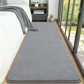 AROGAN 2x8 Feet Shag Runner Rug for Hallways, Washable Rugs with Memory Foam for Bedroom, Entryway Indoor Fluffy Throw Rug for Bedside Living Room Kids Girls Nursery Dorm Room Decor, Grey