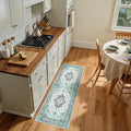RELEANY Area Rugs 2'x5' Runner Rug Non Slip Washable for Kitchen Hallway Bedroom Beside Laundry Room Bathroom Rug, Floor Carpet, Green Navy Blue White Red Teal Colorful