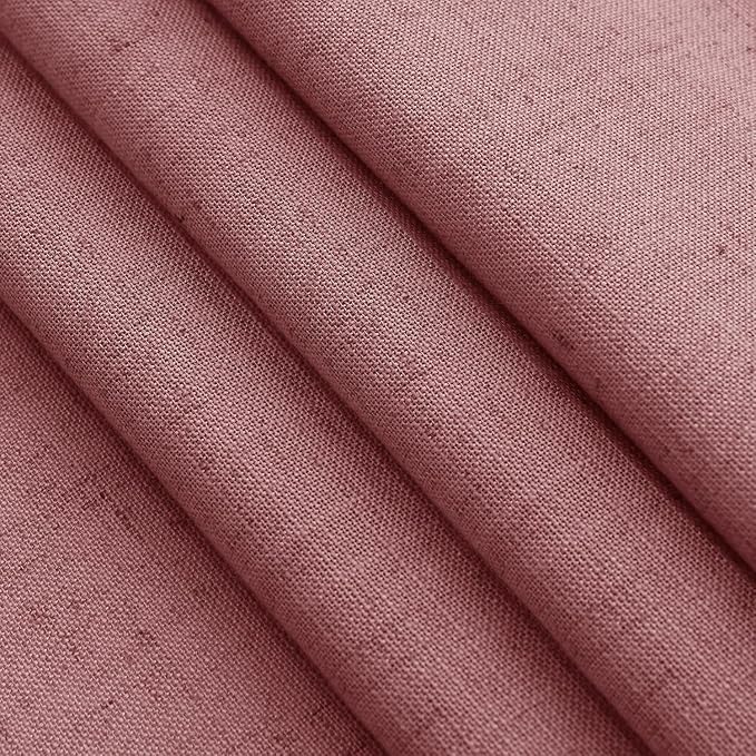 Canyon Rose Linen 112 Inch Curtains for Living Room Light Filtering Semi Sheer Curtain Back Tab Modern Farmhouse Decor Elegant Girl Drapes Floor to Ceiling High Window for Bedroom 52x112, 2 Panels