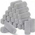 Buryeah 24 Pcs Flannel Throw Blanket Bulk 50 x 60 in Sleepover Blanket Outdoor Wedding Throw Lightweight, Oeko-tex Standard 100 Certified for Sofa Homeless Gifts (Light Gray)