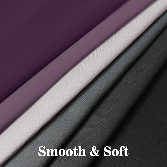 Yakamok Blackout Ombre Purple and Black Curtains for Bedroom, Gradient Room Darkening Curtains, Grommet Thermal Insulated Light Blocking Window Drapes/Curtain for Living Room,52 x 84 Inch,2 Panels