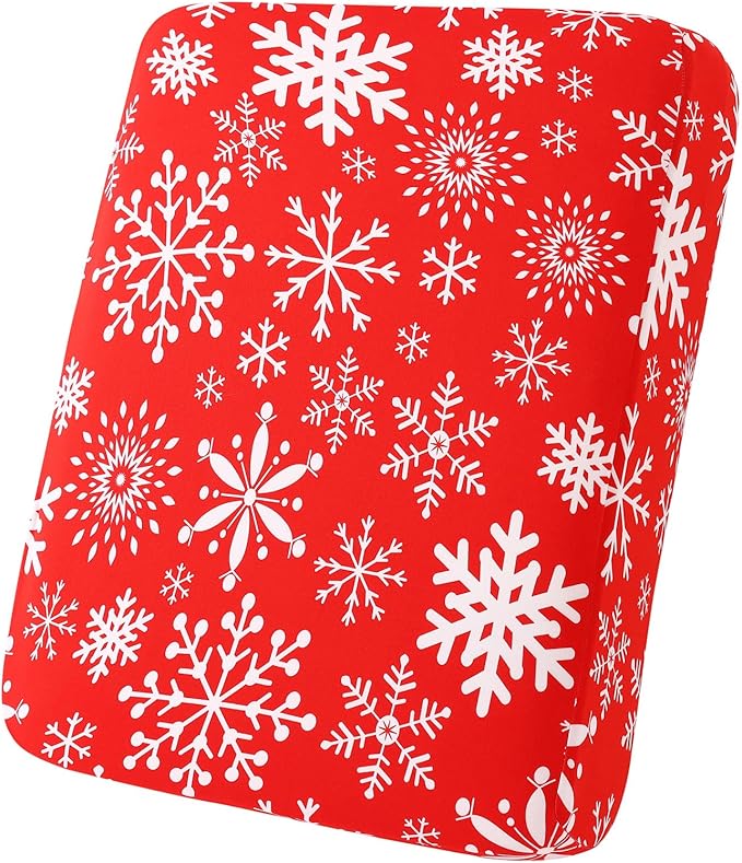 hyha Printed Couch Cushion Covers, Floral Sofa Covers Washable for Cushion Couch, Stretch Pattern Outdoor Cushion Covers for Patio Furniture with Elastic Bottom(Small, Christmas Snowflakes)