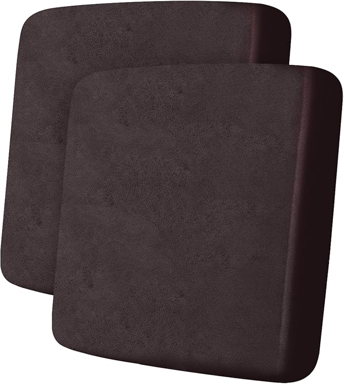 Leather Look Couch Cushion Covers Sofa Seat Slipcovers Sets Couches Furniture Protector for Sectional Armchair Loveseat Pets Kids Stretch Spandex Fabric (2 Cushion Loveseat, Chocolate)