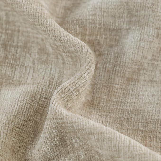 CaliTime Throw Pillow Covers Decorative 16 X 16 Inches Pack of 2 Cozy Polyester Chenille Cushion Cases for Couch Sofa Bed Living Room Home Light Taupe