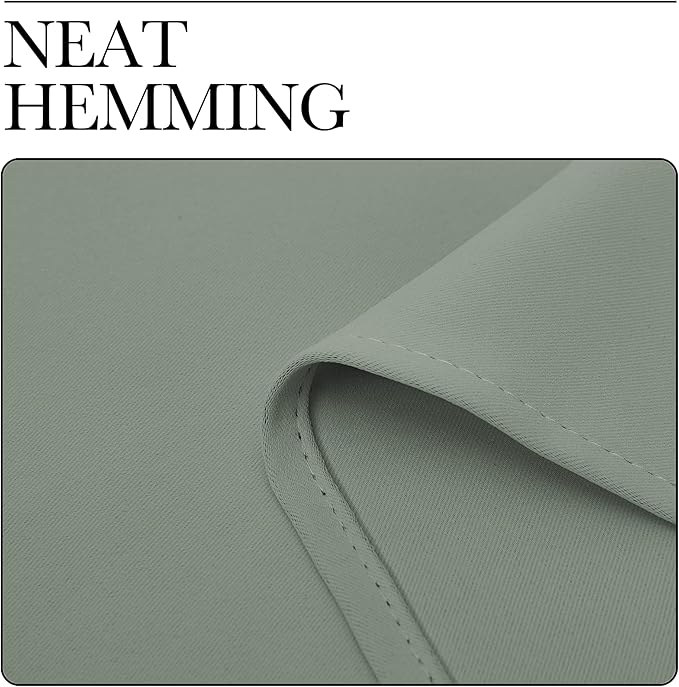NICETOWN Greyish Green Blackout Curtains 120" Long for Office, Dining Room, Guest Room, 55" Wide, 2 Pieces, Sound Reducing Heat and Cold Block Curtain Panels for Modern Room Decorative