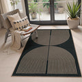 Lahome Enfys Modern Rainbow Easy Jute Outdoor Patio Rug, 3x5 Black Washable Rugs for Entryway Office Farmhouse Classroom Carpet, Contemporary Non Slip Front Door Mat for Porch Guestroom Room Decor