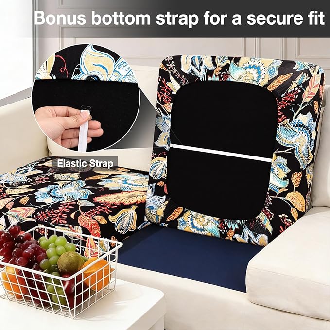hyha 14Pcs Patio Cushion Covers, Stretch Outdoor Couch Cushion Covers Replacement, Washable Outdoor Chair/Sofa Slipcovers for Patio Furniture Cushions Protector with Elastic Bottom(Floral,Cover Only)