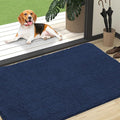 OLANLY Dog Door Mat for Muddy Paws 47x32, Absorbs Moisture and Dirt, Absorbent Non-Slip Washable Doormat, Quick Dry Chenille Mud Mat for Dogs, Entry Indoor Entryway Carpet for Inside Floor, Dark Blue