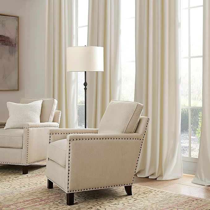 RYB HOME Beige Velvet Curtains 102 inches with Hook Belt, Soft Fabric Room Darkening Thermal Insulated Luxurious Home Decor Curtains for Living Room Bedroom, W 52" x L 102", 2 Panels Set