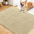 OLANLY Dog Door Mat for Muddy Paws 40x32, Absorbs Moisture and Dirt, Absorbent Non-Slip Washable Doormat, Quick Dry Chenille Mud Mat for Dogs, Entry Indoor Entryway Carpet for Inside Floor, Sand