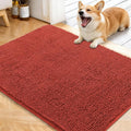 OLANLY Dog Door Mat for Muddy Paws 40x32, Absorbs Moisture and Dirt, Absorbent Non-Slip Washable Doormat, Quick Dry Chenille Mud Mat for Dogs, Entry Indoor Entryway Carpet for Inside Floor, Maple Red