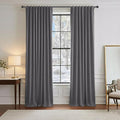 PONY DANCE Decorative Blackout Curtains - 42 W x 84 Inches L, Grey Window Treatments Blinds Thermal Insulated Drapes Light Blocking Thermal Panels Home Decoration for Living Room, 1 Pair