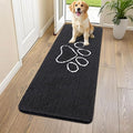 Smiry Dog Door Mat for Muddy Paws, Absorbent Dirt Trapper Non Slip Quick Dry Washable Chenille Mat for Mud Dogs, Entry Rug for Indoor and Outdoor (59x24 Inches, Black and White)