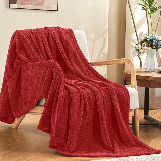 inhand Fleece Twin Blanket for Bed Ruby red Throw Blanket for Couch Super Soft Cozy Warm Blankets and Throws Lightweight Fuzzy Large Blanket for Sofa Bed Office,60x90 inches