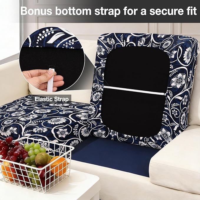 hyha 14Pcs Patio Cushion Covers, Stretch Outdoor Couch Cushion Covers Replacement, Washable Outdoor Chair/Sofa Slipcovers for Patio Furniture Cushions Protector with Elastic Bottom(Baroque,Cover Only)
