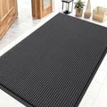 OLANLY Front Door Mat Indoor Outdoor Entrance, Waterproof Heavy Duty Doormat, Fade Resistant, Low Profile, Easy Clean Patio Porch Welcome Floor Mats for Entry, 47x32, Charcoal Grey