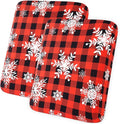 hyha Printed Couch Cushion Covers, Floral Sofa Covers Washable for 2 Cushion Couch, Stretch Pattern Outdoor Cushion Covers for Patio Furniture with Elastic Bottom(2 Packs, Checkered Snowflake)