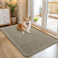 OLANLY Dog Door Mat for Muddy Paws 45x27, Absorbs Moisture and Dirt, Absorbent Non-Slip Washable Doormat, Quick Dry Chenille Mud Mat, Entry Indoor Entryway Carpet for Inside Floor, Warm Taupe