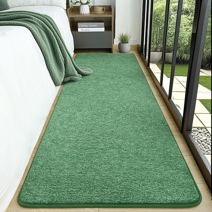 AROGAN Washable 2x6 Runner Rug for Hallway, Long Runner Rugs wtih Soft Memory Foam for Bedroom, Non Slip Backing Carpet Runners for Hallways, Kitchen, Bathroom, Entryway Home Decor, Matte Green