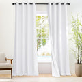 NICETOWN White 100% Blackout 102 inch Curtains, Grommet Thermal Insulated Window Treatments Light Blocking Drapes for Bedroom/Living Room, W52 x L102, 2 Panels