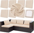 8Pcs Outdoor Cushion Covers, Patio Cushion Covers,Stretch Elastic Slipcovers, Replacement Washable & Reusable Furniture Protector for Patio Couch,Thick Jacquard Fabric(Beige, Cover Only)