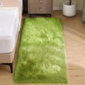 Goolela Lime Green Fluffy Runner Rug 2x6 Faux Fur Fuzzy Furry Rugs for Bedroom Bedside Shaggy Soft Rug Washable Rectangle